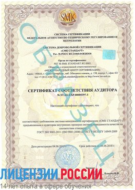 Образец сертификата соответствия аудитора №ST.RU.EXP.00005397-3 Каменск-Шахтинский Сертификат ISO/TS 16949